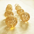 String Lights,Fairy Lights Wedding LED Lights, Bedroom Decor lamps, 20 Gold Lace Crocheted balls, Night Lights garland light