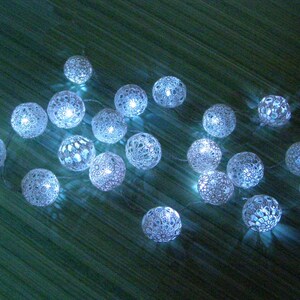 String Lights Fairy Lights Night Lights Bedroom Decoration Nursery lighting 10 Lace Crochet balls garland light image 4