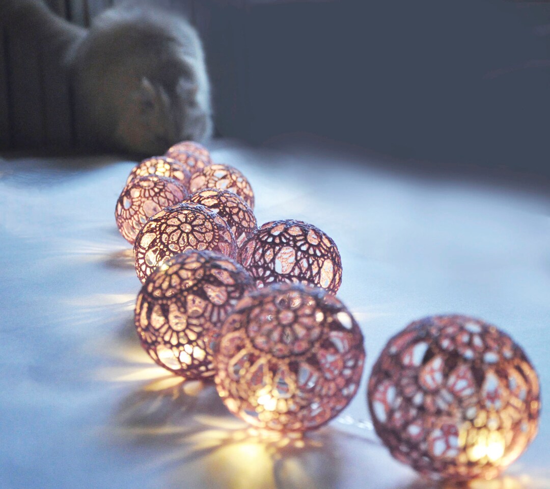 Lace Lighting 20 Lighting Lilac Christmas Lights Fairy - Light Wedding String Light Etsy Lights Garland Night Bedroom Balls Crocheted