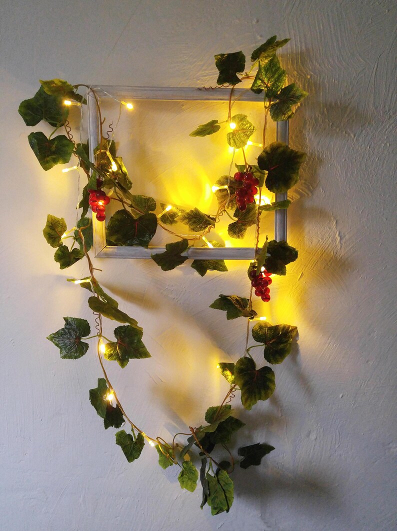ivy wall decor with lights