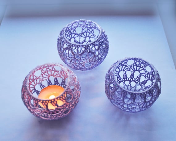 Purple tealight holders wedding deals