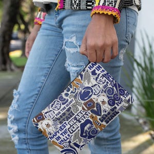 Custom College Pouch Makeup Pouch Penn State Graduation Gift College Organization Toiletry Bag College Bed Party College Swag Cosmetic Pouch