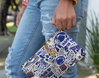 Bolsa de maquillaje personalizada para estudiantes universitarios, regalo de graduación de Penn State, neceser para la organización universitaria, fiesta universitaria, bolsa de cosméticos con estilo universitario