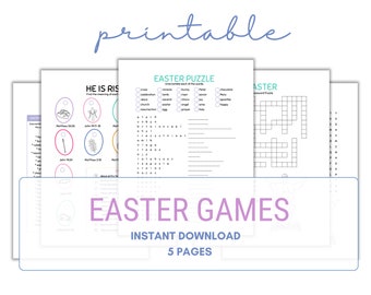 Druckbare religiöse Ostern Spiele, Ostern Kreuzworträtsel, Wortsuche,