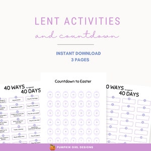 Lent Activities for Kids, Families, Easter Countdown