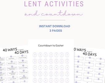 Lent Activities for Kids, Families, Easter Countdown