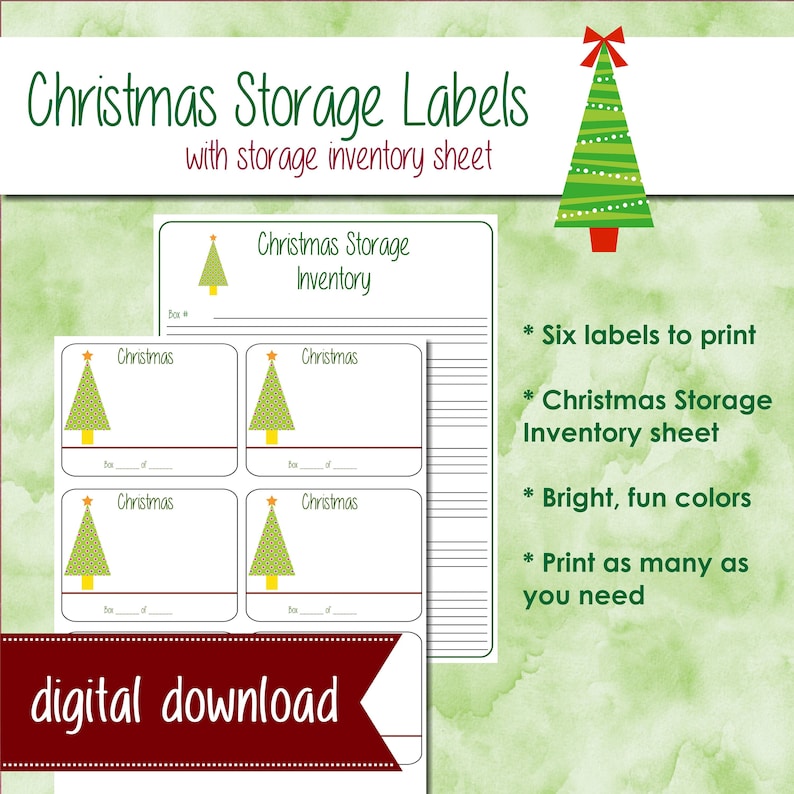 Printable Christmas Storage Bin Labels Christmas Organization Etsy