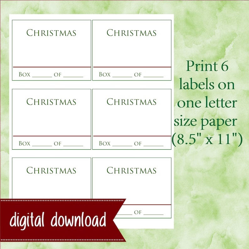 Printable Christmas Storage Bin Labels, Christmas Organization Etsy