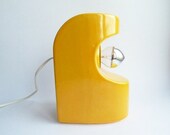 Vintage * 60s / 70s German Table Lamp * Ceramic * West German Pottery No. 380/20 * Yellow * Space Age * Mid Century Modern Office Decoration