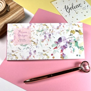 Made in Japan &quot;Watercolour Splash Flower&quot; Frontia Notepad/Letter Paper - Bullet Journal, Decorative, Crafting, Scrapbooking, Planner