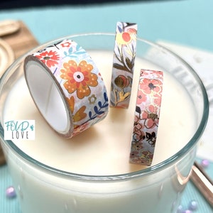 Set of 3 gold foil Japanese flower pattern washi tape - Bullet Journal, Decorative, Crafting, Scrapbooking, Planner, Masking Tape