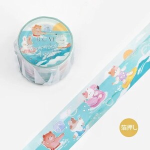 BGM Limited Edition 30mm Summer Beach Party Foiled Washi Tape - Bullet Journal, Paper Crafting, Gift Wrapping, Planner Masking Tape