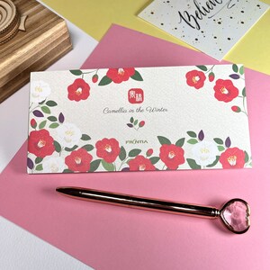 Made in Japan &quot;Camellia in the Winter&quot; Frontia Notepad/Letter Paper, Bullet Journal Decorative Crafting Scrapbooking Planner Masking Tape
