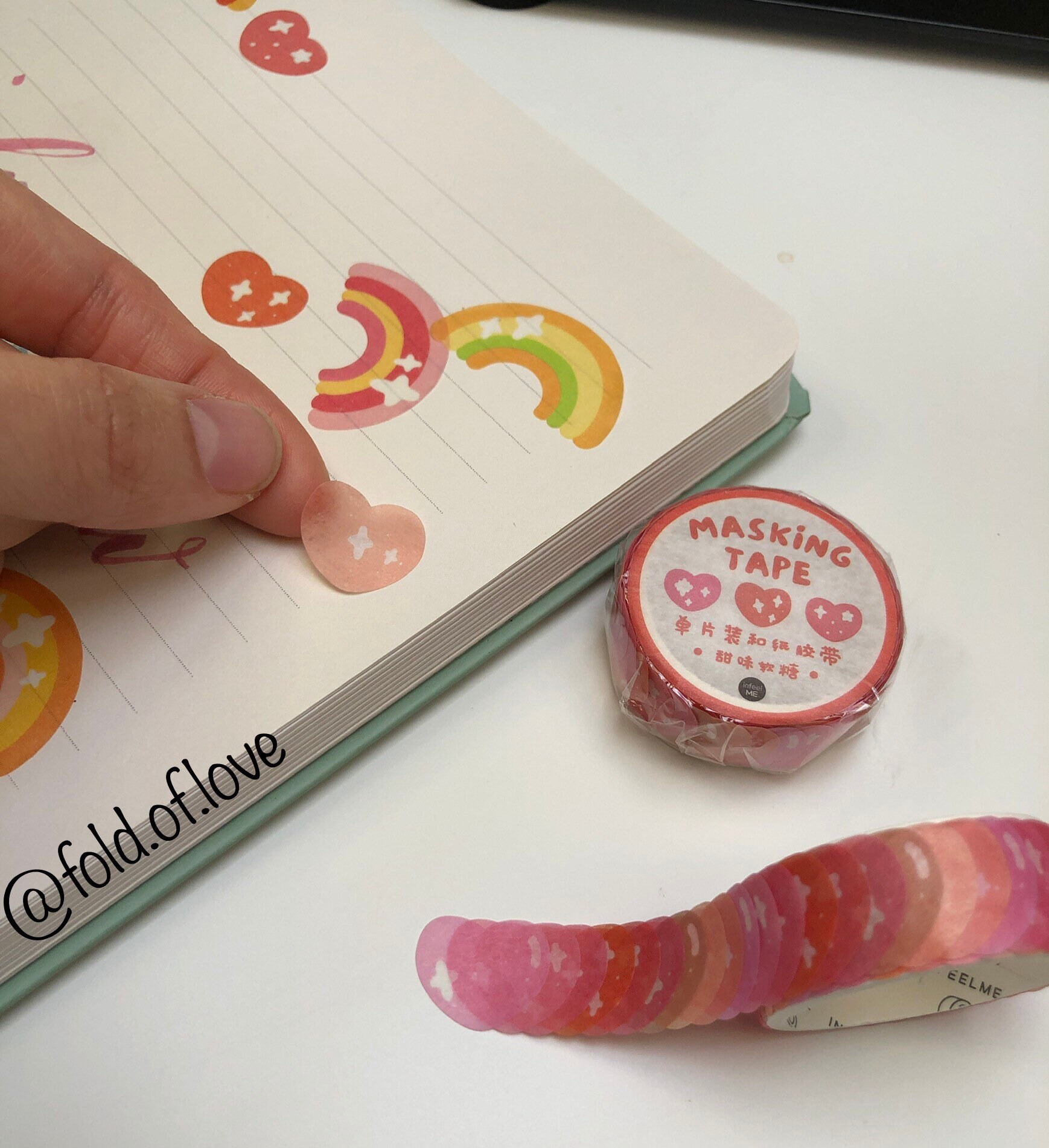 Die Cut Heart shape washi tape stickers - Bullet Journal, Decorative, Crafting, Scrapbooking, Planner, Masking Tape