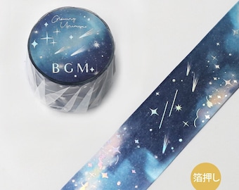 BGM Japan Imported 30mm Shooting Stars and Galaxy Tape - Bullet Journal, Paper Crafting, Gift Wrapping, Planner Masking Tape