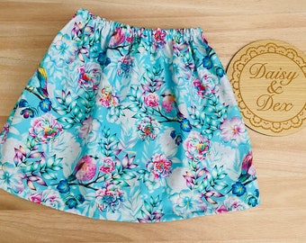 Floral Skirt - Size 0 1 2 3 4 5 6 7 Girls Clothing - Girl Skirt - Girls Skirts - Floral Skirt - Elastic Waist