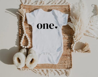 One Onesie | First Birthday Romper | Baby Bodysuit | Organic Cotton Onesie