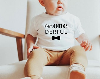 Mr One Derful Onesie | First Birthday Romper | Baby Bodysuit