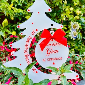 Christmas tree grave marker, Xmas grave ornament, cemetery decoration, personalised, Christmas memorial, in memory, in loving memory