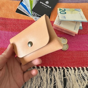 LUZIA LEDERGELDBÖRSE | Handgemacht, Karte Brieftasche, Minimalist, gefaltetes Bargeld, Tasche Brieftasche, Geschenk, personalisiert, langsam leben, Münzen, schlanke Brieftasche