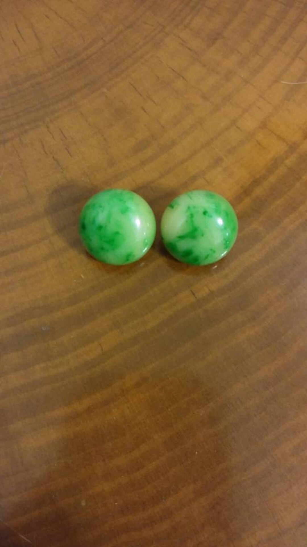 Vintage Bakelite Clip on Earrings in Green Apple Swirled Etsy