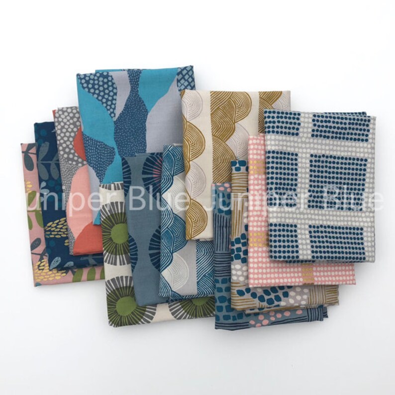 FAT QUARTER Bundle- Imagined Landscapes Quilting Weight Cotton Steel Jen Hewett Cotton