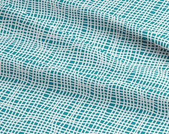 Netting Teal Cotton Fabric