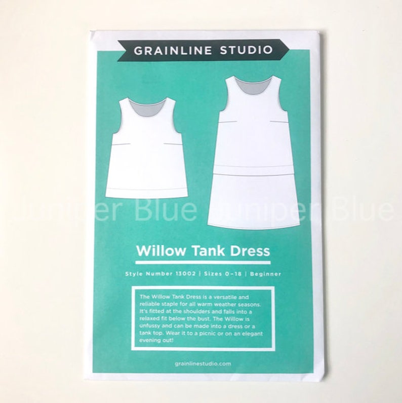 Beginner Pattern Willow Tank Dress Sizes 0-18 Grainline Studio