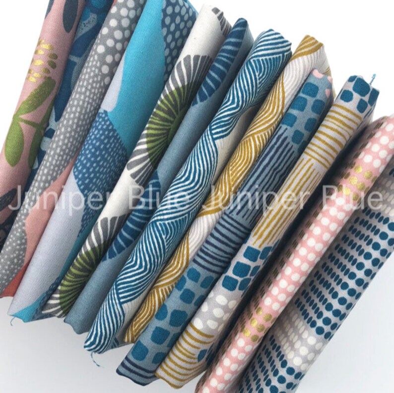 FAT QUARTER Bundle- Imagined Landscapes Quilting Weight Cotton Steel Jen Hewett Cotton