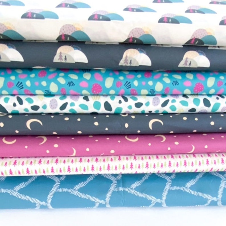 Digitally Printed Small Batch Fabric Juniper Blue Fabrics Boardwalk
