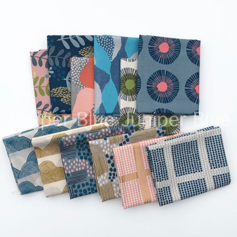 FAT QUARTER Bundle- Imagined Landscapes Quilting Weight Cotton Steel Jen Hewett Cotton