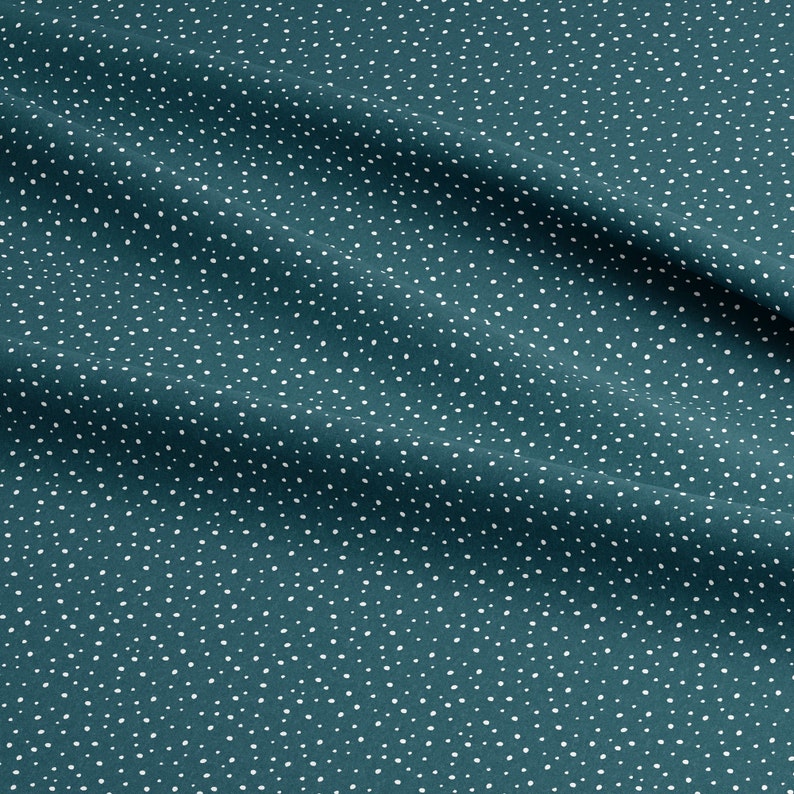 Tissu en coton bleu marine moucheté image 1
