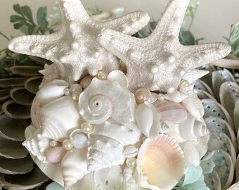 Beach Wedding Cake Topper, Starfish Cake Topper, Seashell Cake Topper, Shell Cake Topper, Beach Wedding Decor, Beach Decor