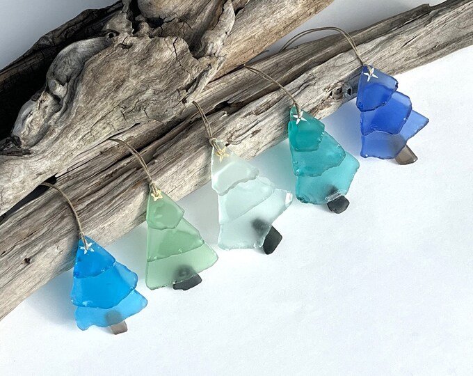 Beach Christmas Ornament, Seaglass Ornament, Seaglass Tree Ornament