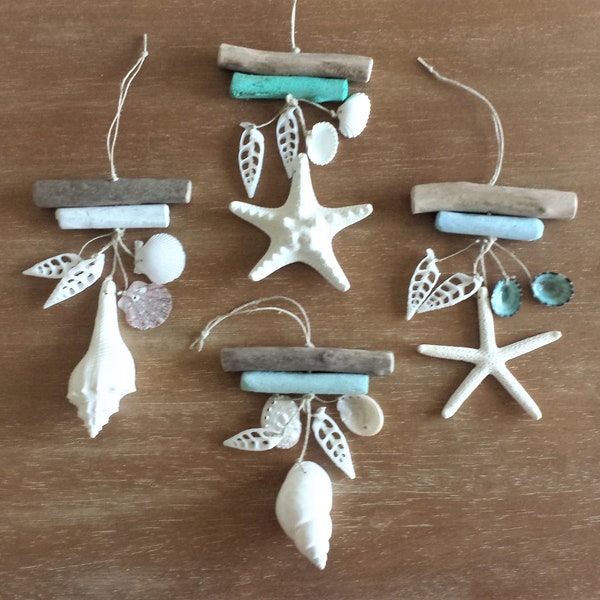 Beach Christmas Ornament, Beach Decor, Beach House Decor, Coastal Ornament, Starfish Ornament, Shell Ornament