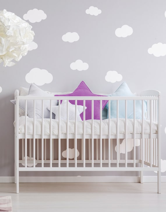cloud sticker wall decal cloud childrens wall wall sticker | etsy