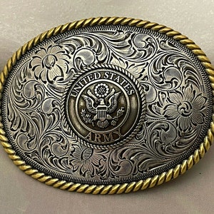 US Army Tribute Gürtelschnalle Western Style