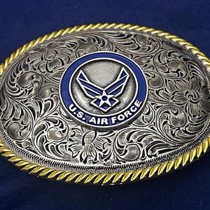 U.S. Air Force Tribute Belt Buckle Western Style (blue)
