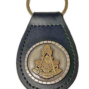 Masonic Past Master leren sleutelhanger