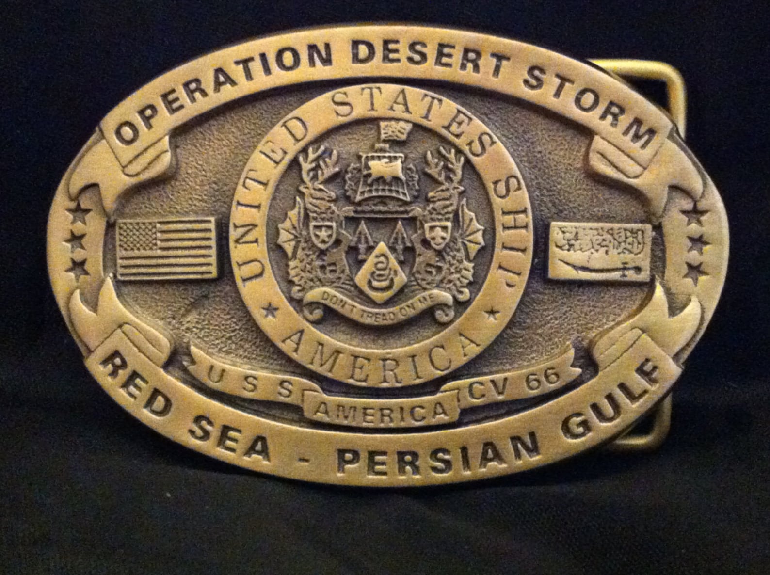 USS America Custom Navy Belt Buckle C.V. 66 solid Brass Desert Storm Etsy