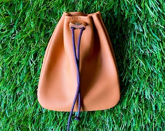 Handmade Leather Shaman Medicine Bag - Tan Genuine Leather Pouch