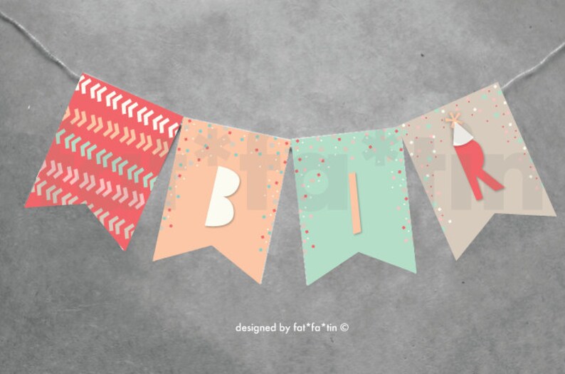 Oh What Fun To Be One 1st Birthday Party Decoration For Kids /& Girls PRINTABLE pdf Colorful Pastels Confetti Happy Birthday Bunting Banner