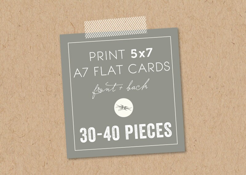 PRINTED A7 5x7 Flat Card 3040 Pieces FrontBack Etsy