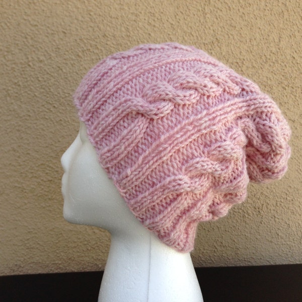 Pink Knitted Hat Etsy