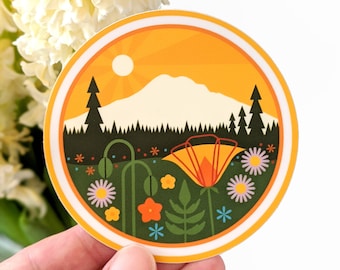 Mount Rainier Vinyl Sticker 3 inches