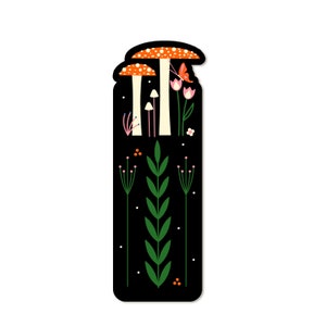 Marcador de página de cogumelos cortados, papel cartão reciclado de 16 pontos, 2x6, tintas vegetais