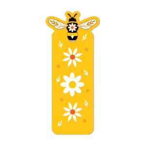 Marcador de livro Bee Die Cut, papel cartão reciclado de 16 pontos, 2x6, tintas vegetais