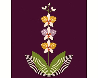 Mom's Orchid (Purple) by Amber Leaders 5x7, 8x10, 11x14, 16x20 art print mid-century modern