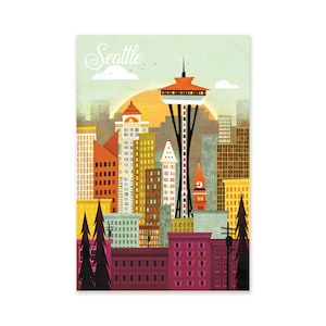 Carte postale 4x6 de Seattle par Amber Leaders