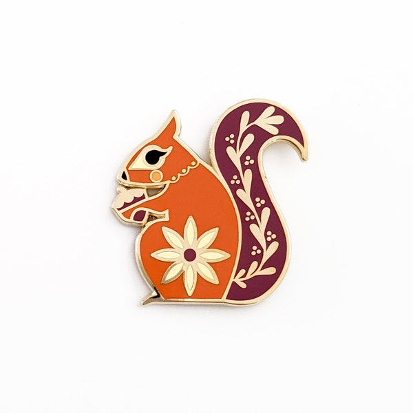 Squirrel Hard Enamel Pin Large 1.50 x 1.50 By Amber Leaders